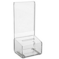 Clear Locking Lexan Coin Box With Header (5"x3"x3 1/4")